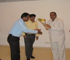 Felicitation and welcome of Hon. Dr. M. R. Meshram, Principal, Gokhale Education Societyâ€™s Arts, Commerce & Science College Shreewardhan by Mr. Achyut Sawantbhonsale 